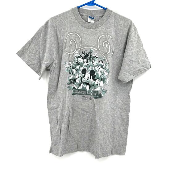 Disney World Size Large Shirt Gray Mickey Minnie Mouse‎ Florida Crew Neck Tee - Picture 1 of 4